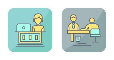 Employee and Evaluating work Icon vector