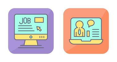 Online Job and Online Job Interview Icon vector