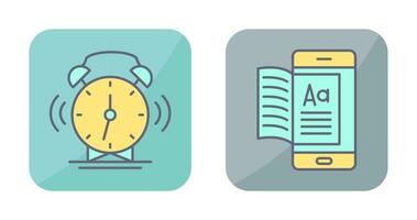 Alarm Clock and Ebook Icon vector