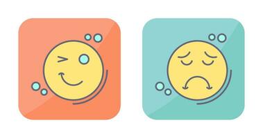 Wink and Sad Icon vector