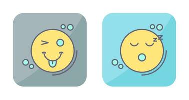 Tongue Out and Sleep Icon vector