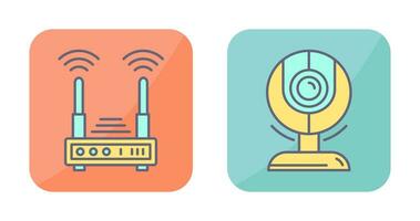 Router and Web Cam Icon vector