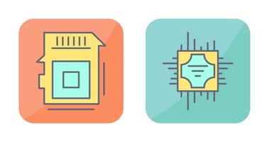 Sd Card and Cpu Icon vector