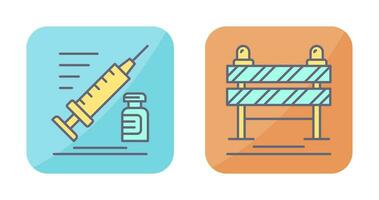 Syringe and Road Blockade Icon vector