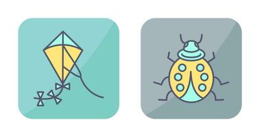 Kite and Ladybug Icon vector