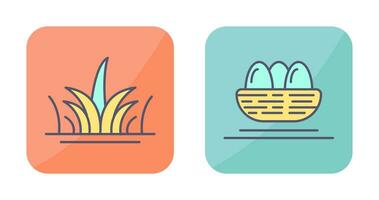 Grass and Eggs Icon vector