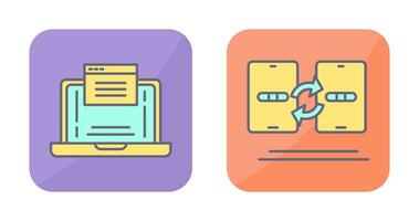 Website and Data Transfer Icon vector