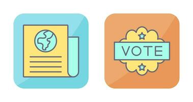 Newspaper and Vote  Icon vector