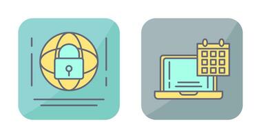 Internet Security and Calendar Icon vector