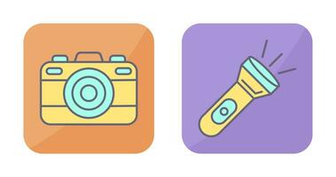 Camera and Flash Light Icon vector