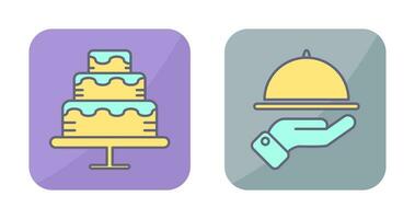 Waiter and Cake Icon vector