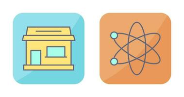 Shop and Atom Icon vector