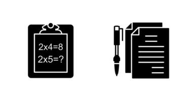 Solving Question and Document and Pen Icon vector