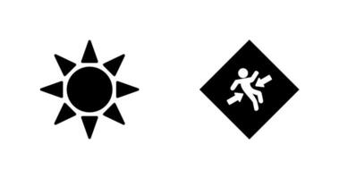 UV radiation and crush zone  Icon vector