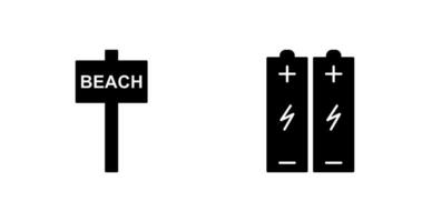 beach sign and batteries  Icon vector