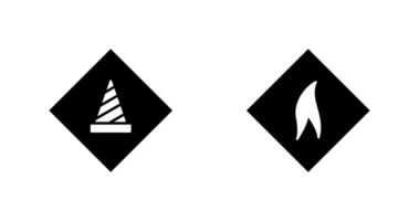 under construction and flammable material  Icon vector