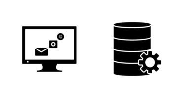 digital márketing y base de datos administración icono vector