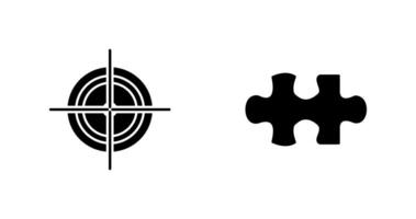 Target and Puzzle Piece Icon vector