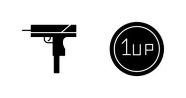 Gun and 1UP Icon vector