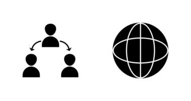 connected user and globe Icon vector