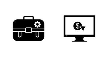 portfolio management and pay per click Icon vector