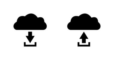 download from cloud upload to cloud  Icon vector