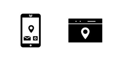 mobile application and location web advertising Icon vector