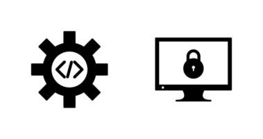 code optimization and closed access  Icon vector