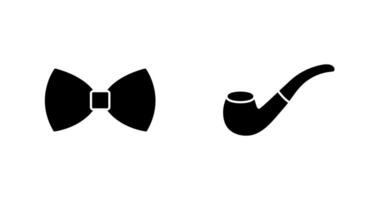 Bow Tie and Smoking pipe Icon vector