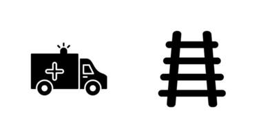 Ambulance and Train tack Icon vector