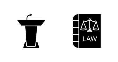 Podium and Law Icon vector