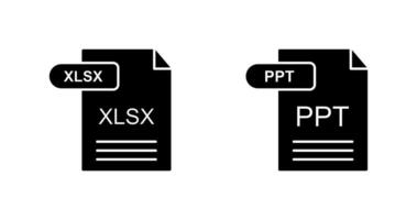 XLSX and PPT Icon vector