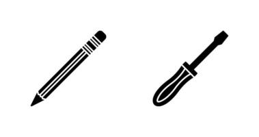 Pencil and Screwdriver Icon vector