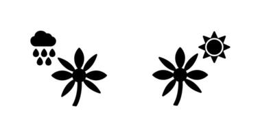 Flower with rain and Flower  Icon vector