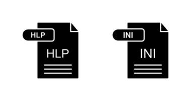 HLP and INI Icon vector