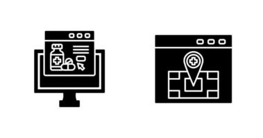 Online store and Locatation Icon vector