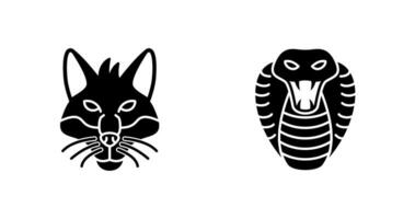 Fox and Snake Icon vector