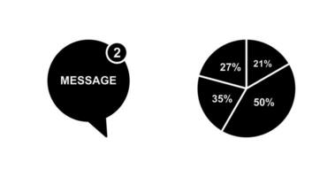 Message Bubbles and Pie Chart Icon vector