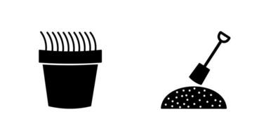 Gress Pot and Gardening Icon vector