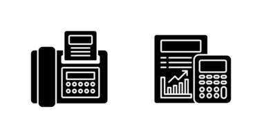 Fax and calculating Icon vector