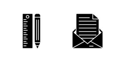 Ruler and MailSnack and Money Icon vector