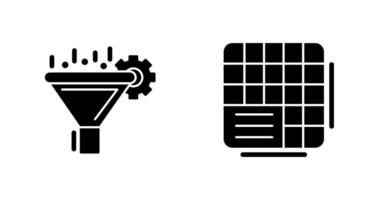 Filtering and Table Data Icon vector