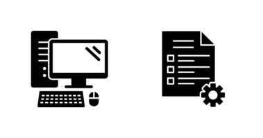 Computer and Test Icon vector