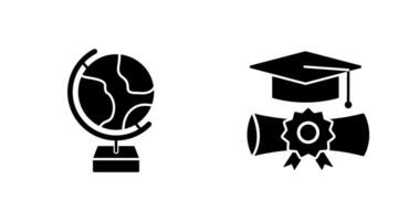 Globe and Graduation Icon vector