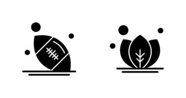 Rugby and Leaf Icon vector
