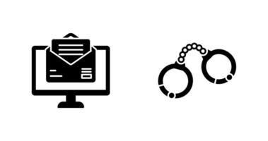 Mail and Handcuffs Icon vector