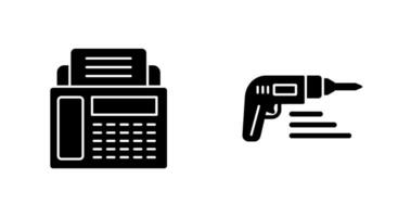 Fax Machine and Drill Icon vector