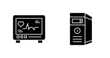 Cardiogram and Cpu Icon vector