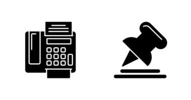 Fax Machine and Pin Icon vector