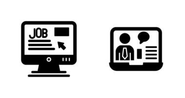 Online Job and Online Job Interview Icon vector